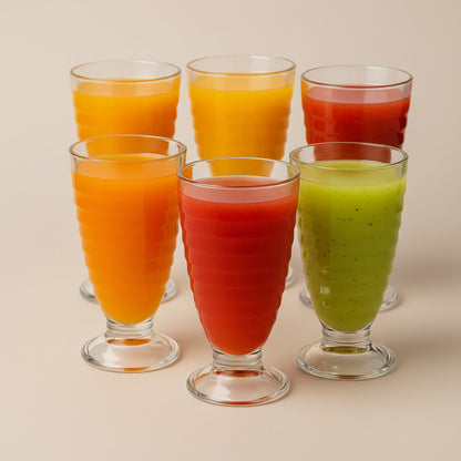 Set 6 Copas Vidrio Vasos Helado Postres Batidos Jugos 380 Ml