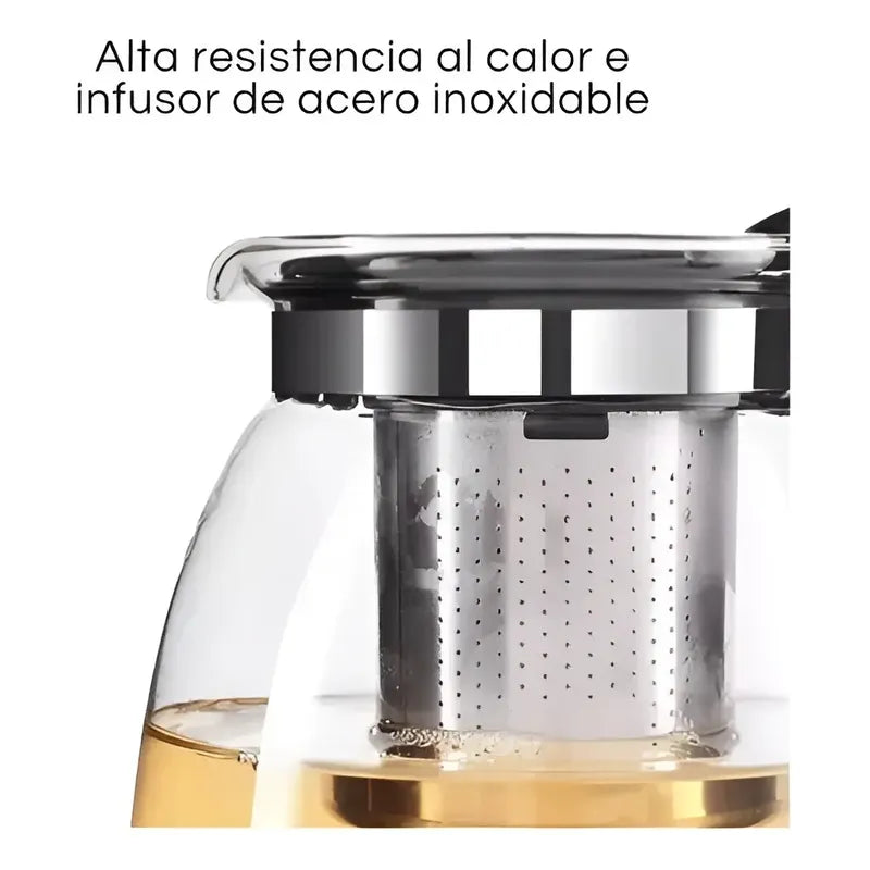 X2 Tetera Vidrio Infusor Te Tetera Infusora Con Filtro 900ml Transparente X2 Tetera Infusor 900ml