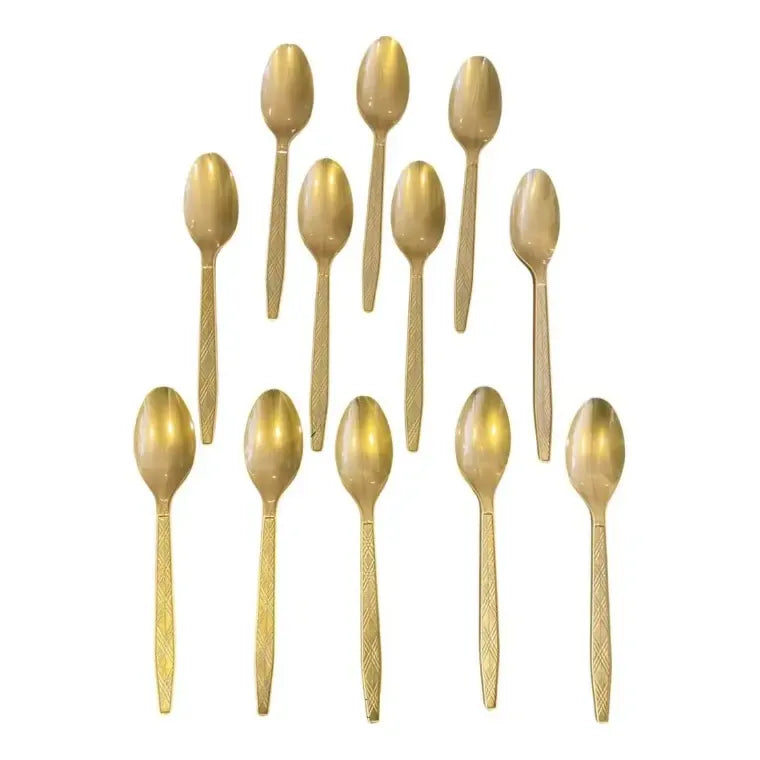 Pack 24 Cucharas Helado Cuchara Postres Cucharas Desechables Dorado