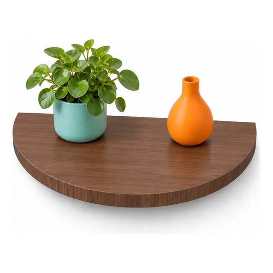 Repisa Flotante Semicircular Mdf Marron 40cm Vitrineon Cl Marron Repisa Mural Flotante Estante Decorativo Organización Recibidor Living Oficina Madera Mdf Muro Concreto Vestidor 40cm