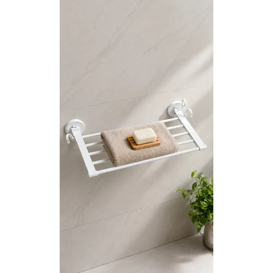 Toallero Soporte Organizador Baño Aluminio Estante Toallas Blanco