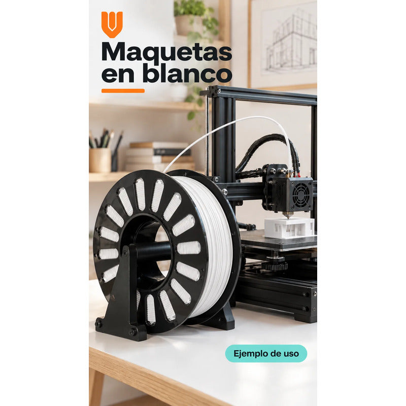 Filamento Impresora 3d Blanco 1,75mm ±0,02mm Rollo Carrete Blanco Filamento Impresión Tridimensional Bobina Rollo Carrete Negro Modelado Digital Prototipos Figuras Diseños Maquetas 1,75 Mm