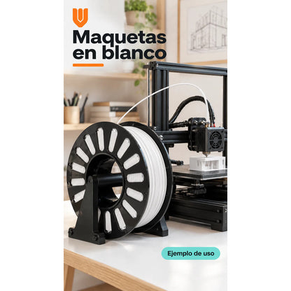Filamento Impresora 3d Blanco 1,75mm ±0,02mm Rollo Carrete Blanco Filamento Impresión Tridimensional Bobina Rollo Carrete Negro Modelado Digital Prototipos Figuras Diseños Maquetas 1,75 Mm