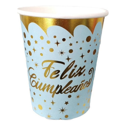 10 Vasos Desechables Cumpleaños Decoracion Feliz Cumpleaños