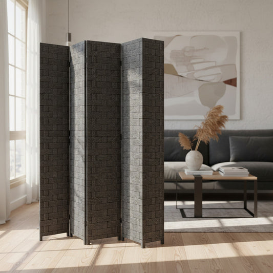 Biombo Oficina Interior Separador Ambientes Ratán 4 Paneles