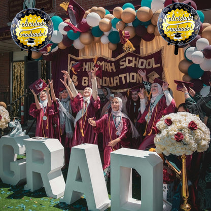 Globo Redondo Metalizado Graduación Decoracion Grado Fiesta
