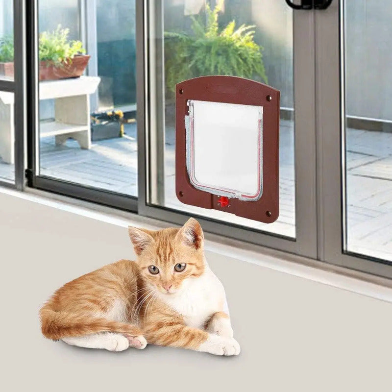 2 Puerta Para Mascotas Puerta Gatera Puerta Abatible Perro Blanco