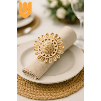 Servilletero Aro Metal Bambú 6 Cm Porta Servilleta Decoració Dorado