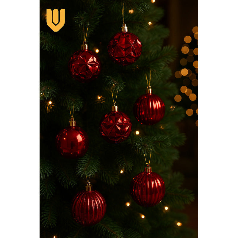 Set 8 Esferas Diámetro 12 5 Cm Plástico Extra Brillo Navidad