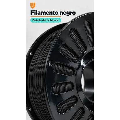 Filamento Impresora 3d Negro 1,75mm ±0,02mm Rollo Carrete Negro Filamento Impresión Tridimensional Bobina Rollo Carrete Negro Modelado Digital Prototipos Figuras Diseños Maquetas 1,75 Mm