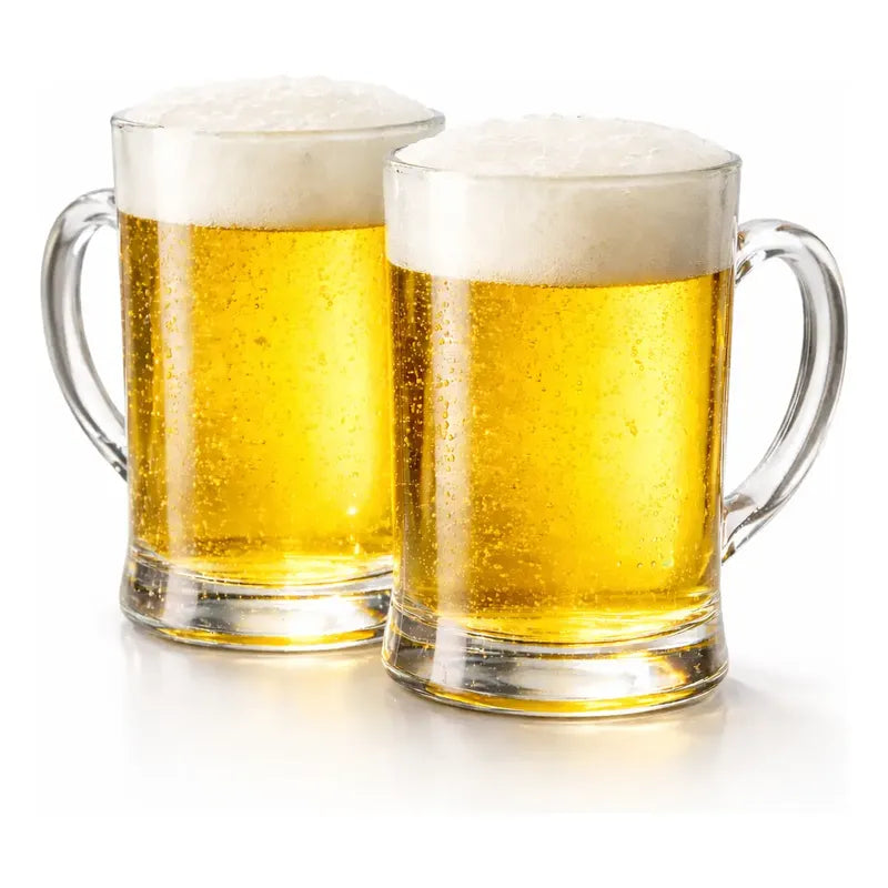 Vasos Mug Cerveza Vidrio Asa Parrilla Bar Hogar 670ml Transp Transparente