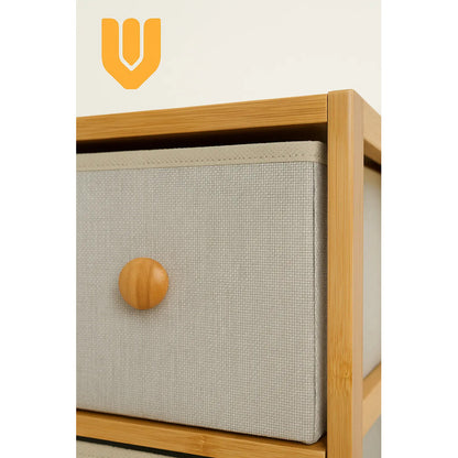 Organizador Comoda Bambu Cajonera 4 Niveles Organización Hog Bambu/cajones Blancos