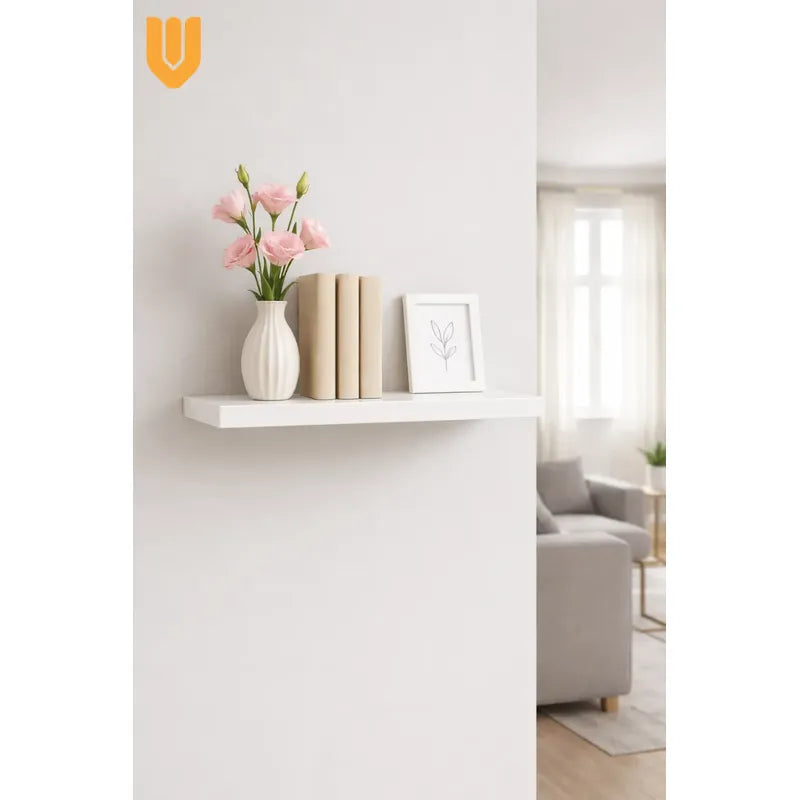 Repisa Flotante Estantes Pared Dormitorio Baño Mdf 50x15 Cm Blanco