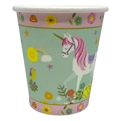 10 Vasos Cumpleaños Vasos Desechable Cumpleaños Unicornio Rosa Claro