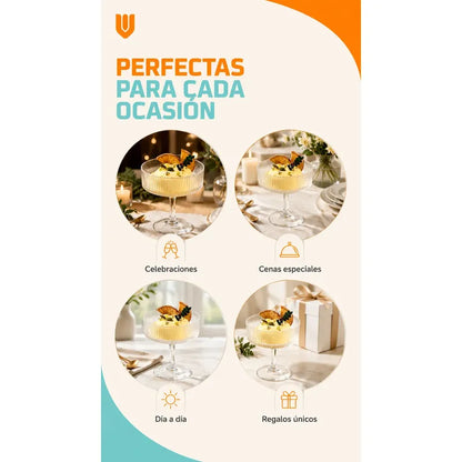 Set 2 Copas Helado Postres Copa De Vidrio Copas Postres Transparente