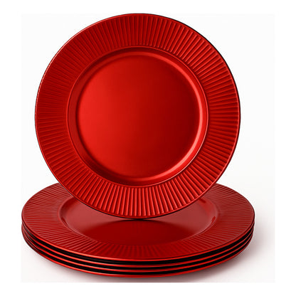 Plato Base Rojo Vajilla Navidad Juego De Platos Rojos 33cm
