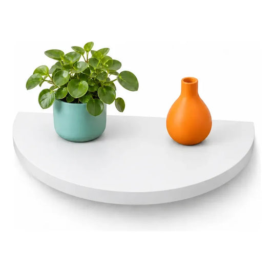 Repisa Flotante Semicircular Mdf Blanco 40cm Vitrineon Cl Blanco Repisa Mural Flotante Estante Decorativo Organización Recibidor Living Oficina Madera Mdf Muro Concreto Vestidor 40cm