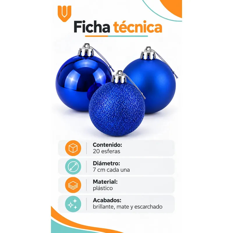 20 Esferas Navideñas Adorno Hogar Arbol Bolas Decorativa 7cm Esferas Navideñas, Bolas De Navidad, Bambalinas Doradas, Adornos Para Árbol, Pack 20, Esferas 7 Cm Esferas Navideñas Doradas Pack 20 7cm