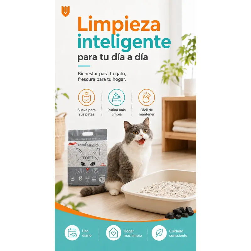 2 Und Arena Sanitaria Para Gatos Tofu Carbón Activo Aglutina Carbon Activado Aglomerante Natural Control Olor Bajo Polvo Eco Amigable Sanitaria Mascotas