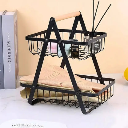 Frutero De Mesa Cesta Para Frutas Canasto Organizador Fruta Negro