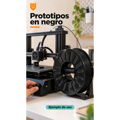 2 Filamento Impresora 3d Negro Bobina Carrete Impresión Piez Negro