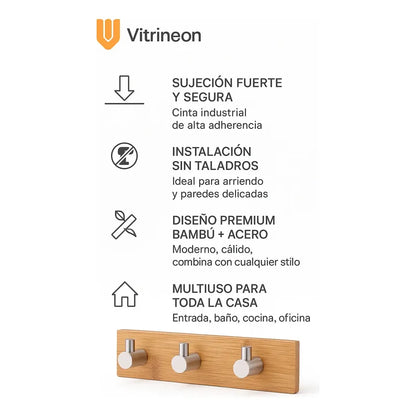 Colgador Perchero Acero Inoxidable Bambu Colgador Pared Avellana Suave Matiz Artesanal Inspiracion Escandinava Atmosfera Confort Espacio Hogareno