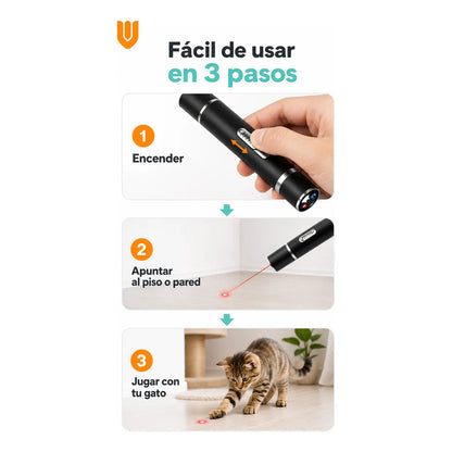 4 Láser Para Gatos Juguete Puntero Interactivo Juego Hogar Negro