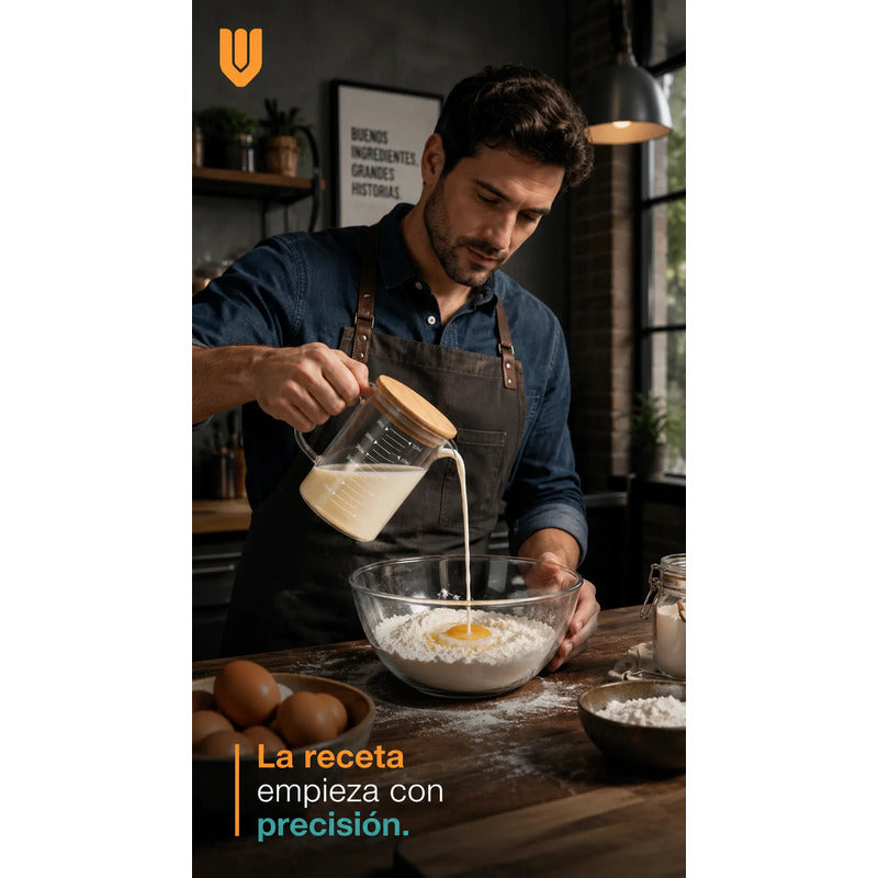 Taza Medidora Vidrio 350ml Transparente Vidrio Repostería Transparente