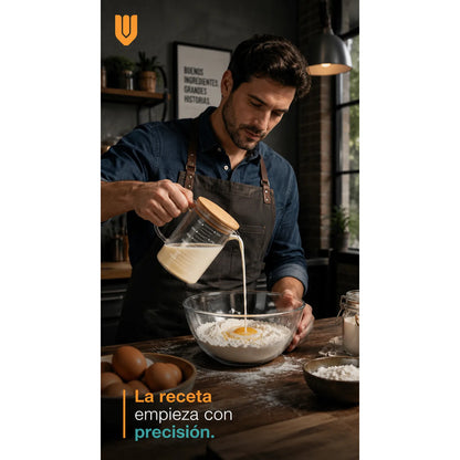 Taza Medidora Vidrio 350ml Transparente Vidrio Repostería Transparente