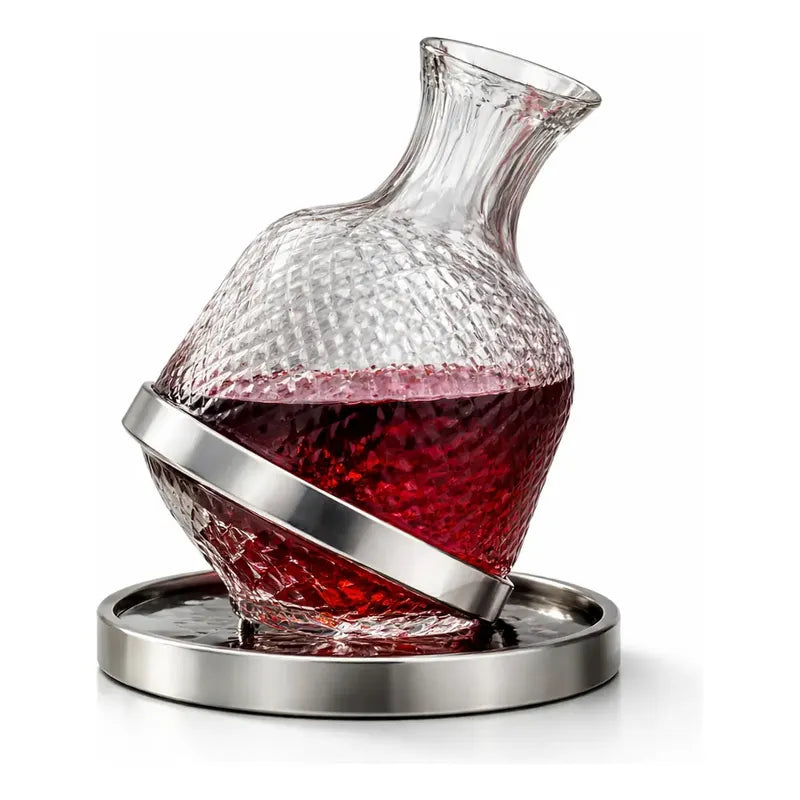 Decantador Vidrio Aireador Vinos Oxigenador Giratorio 1500ml Decantador Aireador Vino Giratorio 1500ml Vidrio Base Estable Cata Oxigenacion Tintos Elegante Mesa