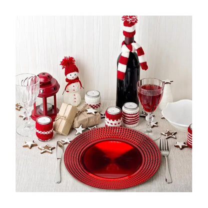 4 Plato Base Navideños Vajilla Navidad Juego De Platos 33cm