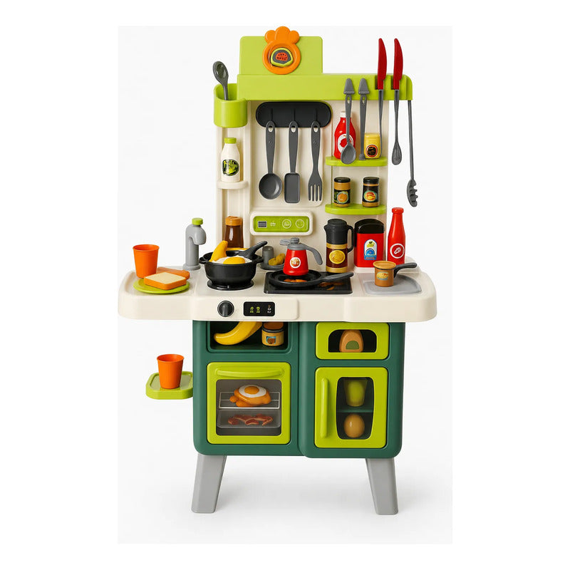 Cocina Infantil Juego Niños Juguete Set Cocina 104 Piezas Cocina Juguete Infantil 104 Piezas Juego Rol Chef Horno Grande Fregadero Ollas Utensilios Alimentos Educativa Multicolor Mediano