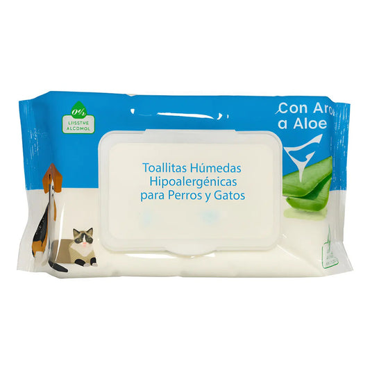 Toallas Humedas Aloe Vera  Mascota Limpieza Perro Gato 50und Aloe Vera