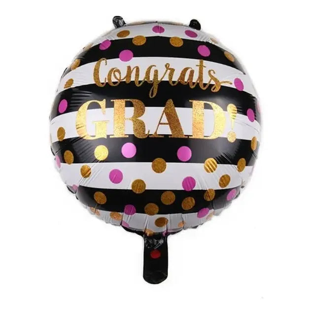 Globo Redondo Metalizado Graduación Decoracion Grado Fiesta