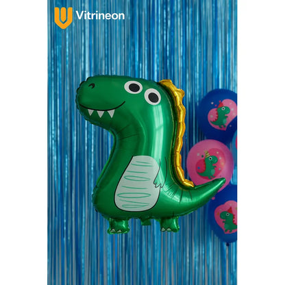 Set 17 Globos Decoracion Dinosaurio Metalico Dino Fiesta Multicolor