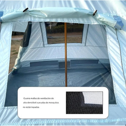 Carpas De Camping Carpa Doble Capa 4 Personas Mosquitero Cam Camping Celeste