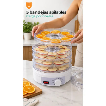Deshidratador De Alimentos Y Frutas Eléctrico 5 Bandejas Blanco