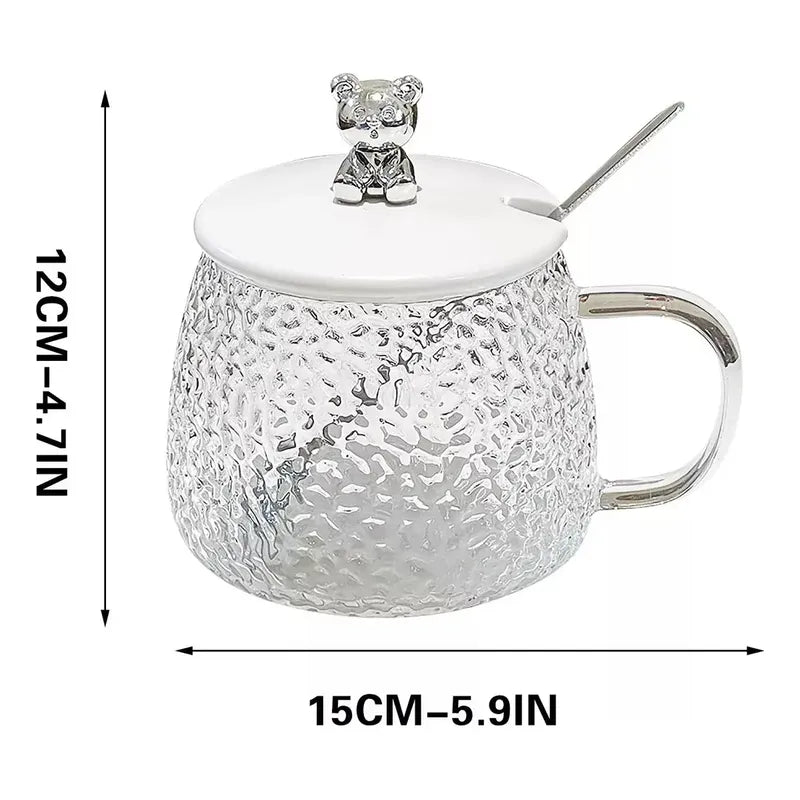 6 Taza Vasos Para Cafe Taza De Cafe Taza De Vidrio Cuchara T Transparente Oso