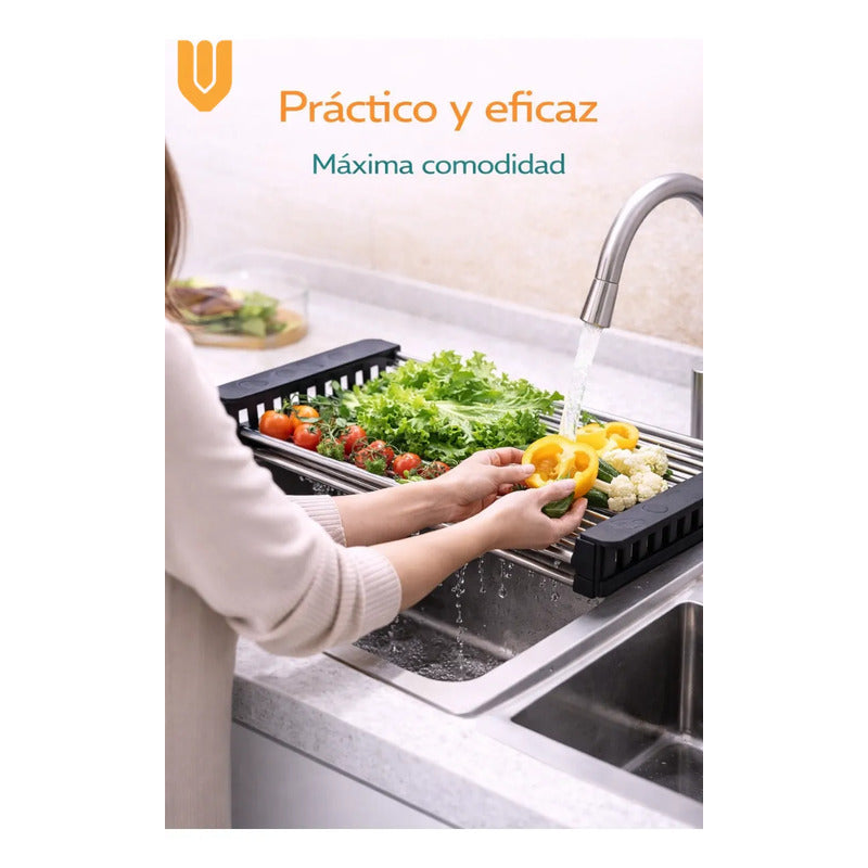 Secaplatos Escurridor Acero Resistente Antioxidable Premium Negro Acero Inoxidable Antioxidante Acabado Premium Resistente Humedad Cocina Fregadero Diseño Moderno Alta Durabilidad