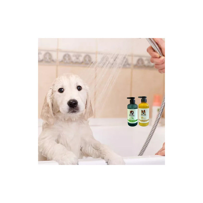 Pack Shampoo Acondicionador  Cepillo Ducha Para Mascotas