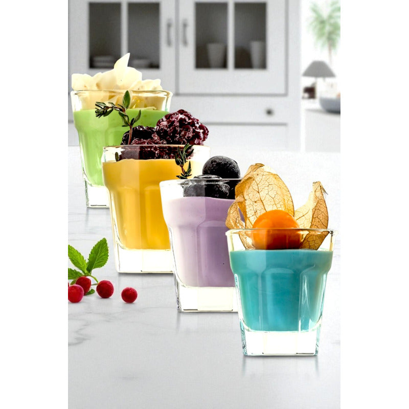 12 Vasos De Postre Vasos Shoperos Para Dulces Postres Vidrio