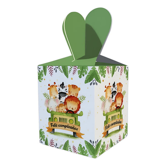 6 Cajas De Cotillon Safari Dulces Decoración Safari Fiesta Safari
