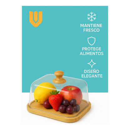 Base Cuadrada Bambu Tortas Cupcakes 30x30cm Exhibicion Pro Bambú