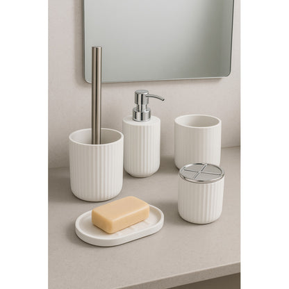 Set 5 Piezas Accesorios Decorativo Baños Juegos Baño Blanco