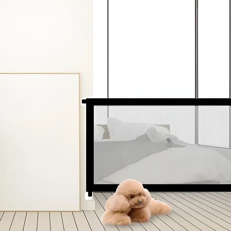 Pack X4 Puerta De Seguridad Plegable Magica Malla Mascotas  Negro Y Malla Transparente/blanca