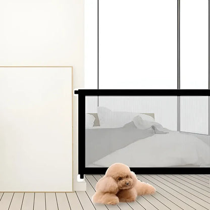 Pack X4 Puerta De Seguridad Plegable Magica Malla Mascotas  Negro Y Malla Transparente/blanca