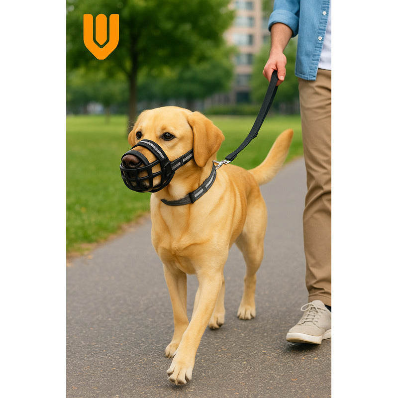 Bozal Perro Xl Vitrineon Cl Caucho Ajustable Antiescape