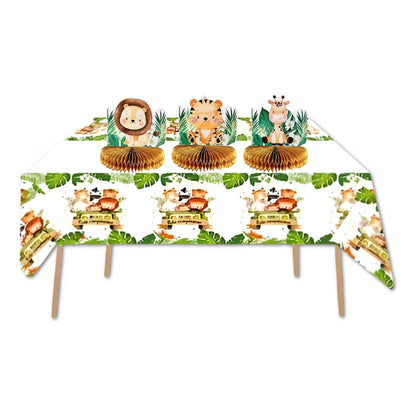Mantel Decoracion De Fiestas Safari Cumpleaños Feliz Fiesta Verde Musgo Safari