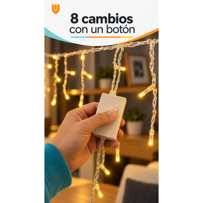 Luces Navideñas 5m 160 Luces Guirnaldas Cálidas Decoración Amarilla Guirnalda Led Cascada Navidad Decoración Cálida 5 Metros... Amarilla Guirnalda Led Cascada Navidad Decoración Cálida 5 Metros...