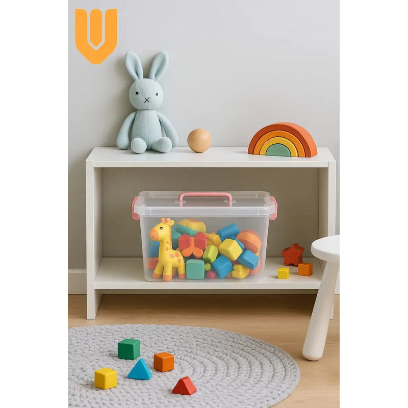 2 Caja Organizadora Transparente Aplilable Almacenamien 6.5l Caja Organizadora Plastico Transparente 6.5l Apilable 28x20x15cm Tapa Multiuso Hogar Oficina Almacenaje Contenedor 5kg Lisa